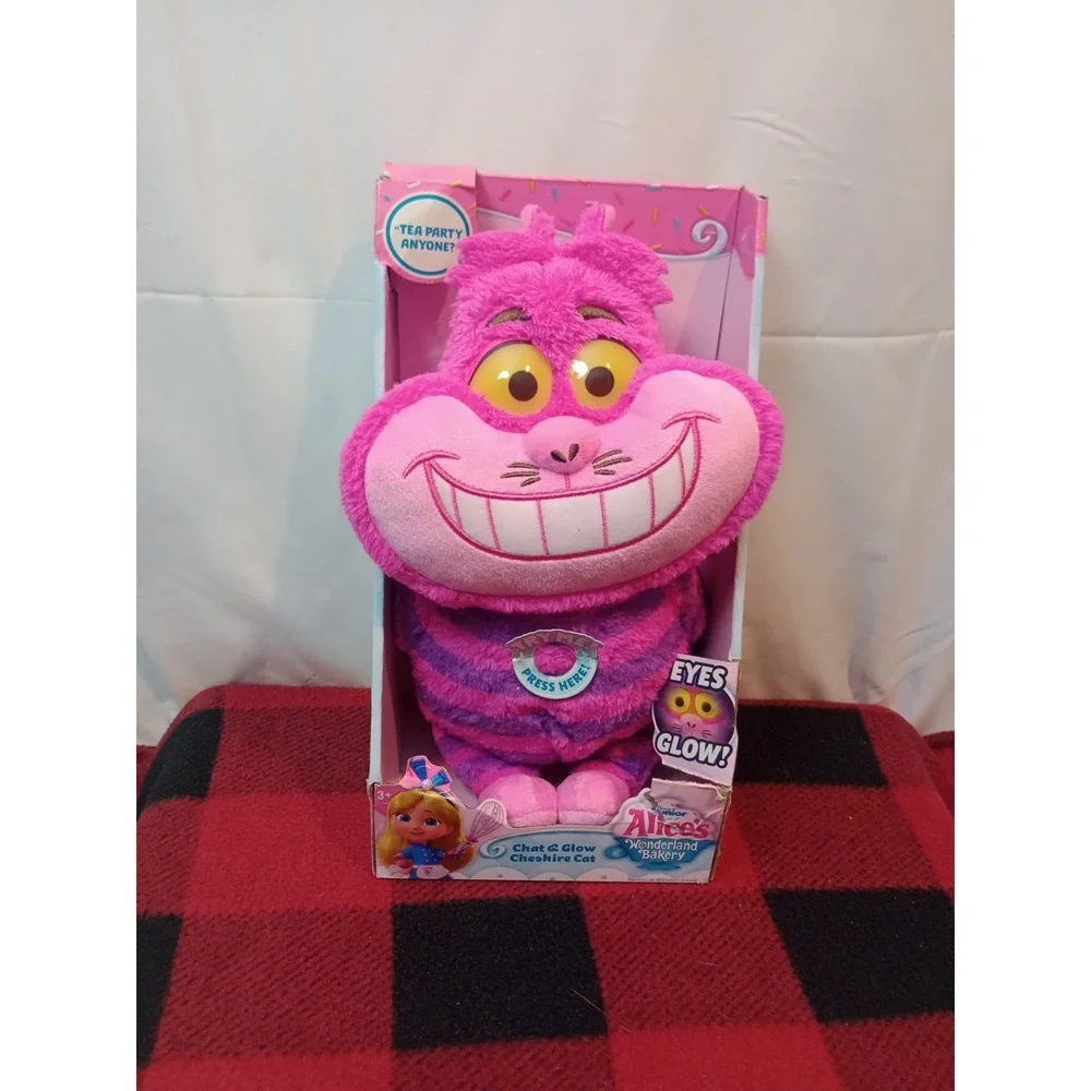 NEW Disney Junior Alice's Wonderland Bakery Chat & Glow Cheshire Cat Plush NEW
